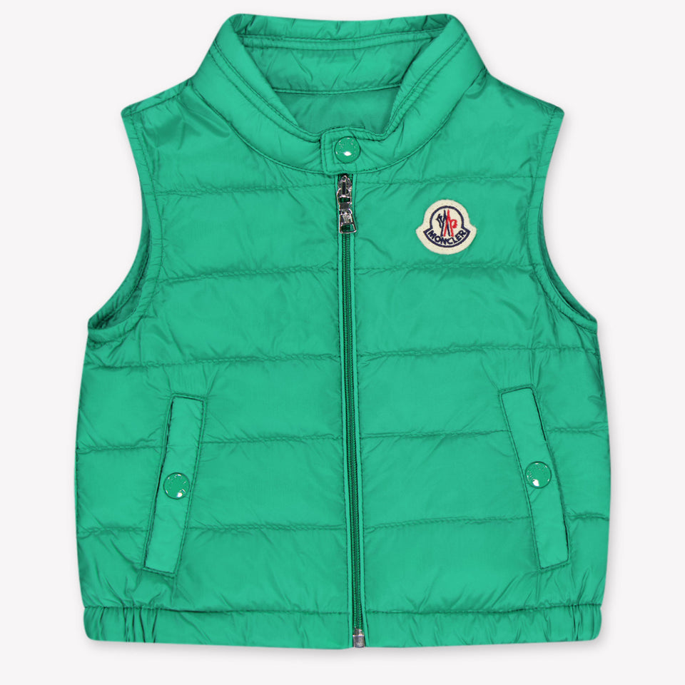 Moncler New Amaury Baby Boys Bodywarmer In Green