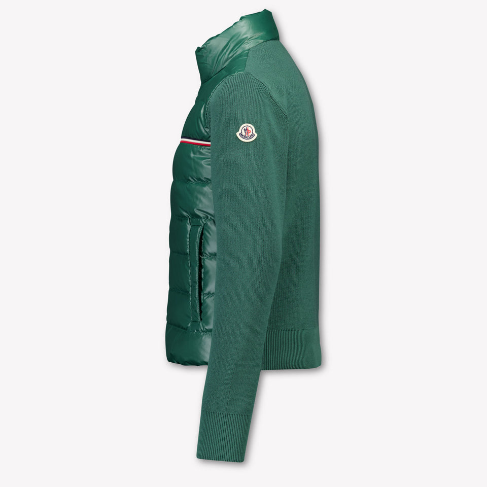 Moncler Kids Boys Cardigan In Dark Green
