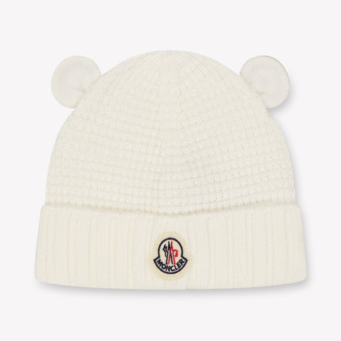 Moncler Baby Unisex Hat In White