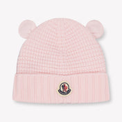 Moncler Baby Unisex Hat In Light Pink