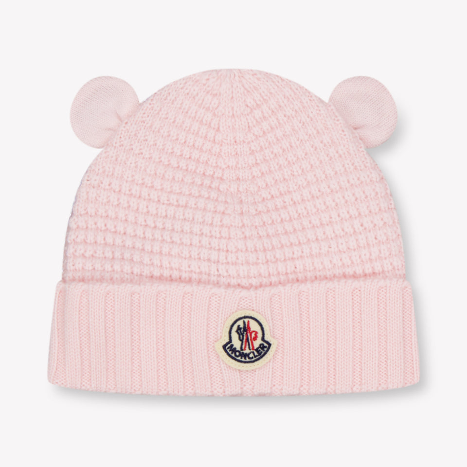 Moncler Baby Unisex Hat In Light Pink