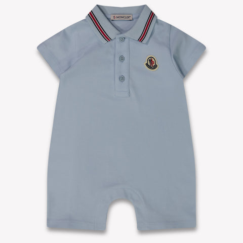 Moncler Baby Boys Playsuit In Light Blue