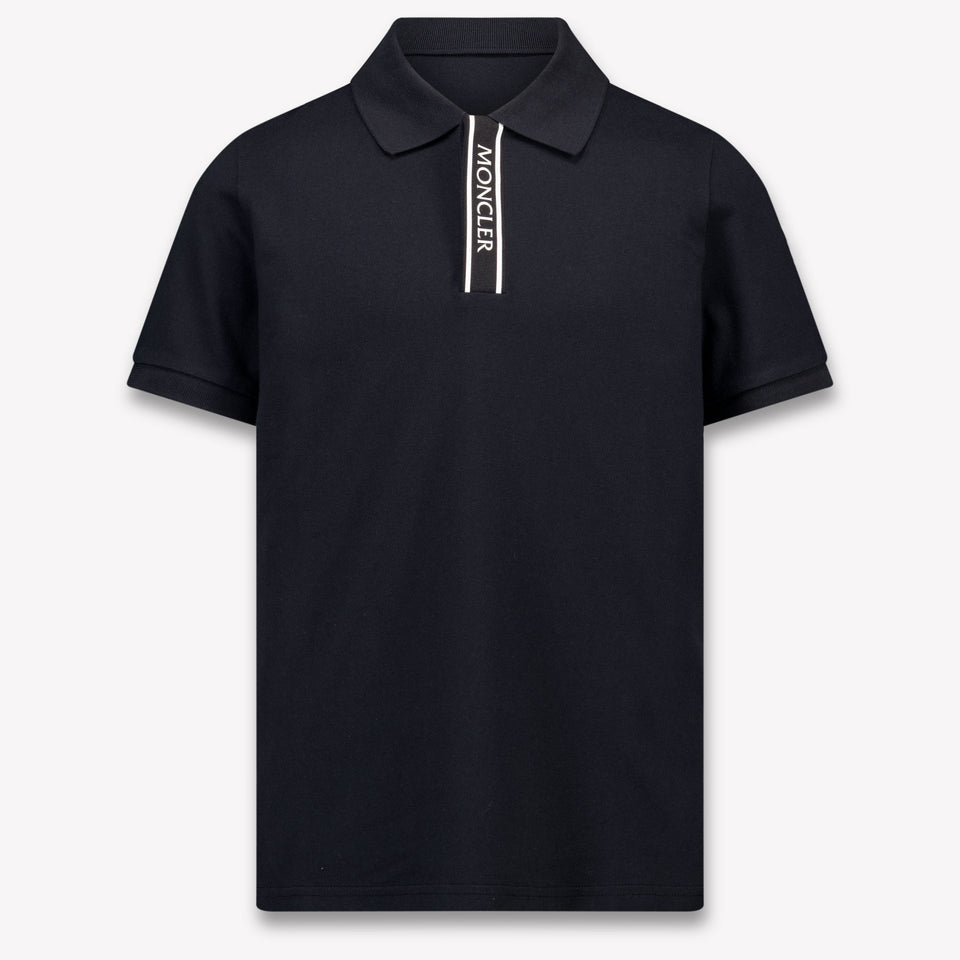 Moncler Kids Boys Polo In Black