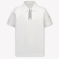 Moncler Kids Boys Polo In White