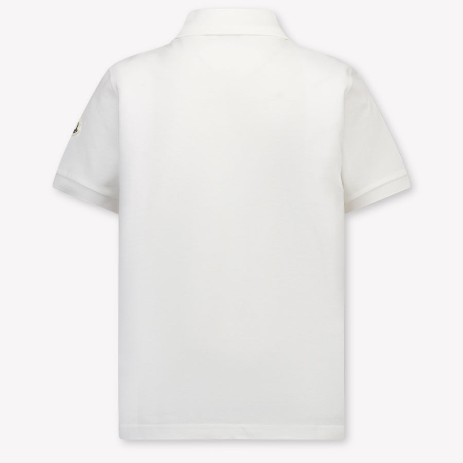 Moncler Kids Boys Polo In White