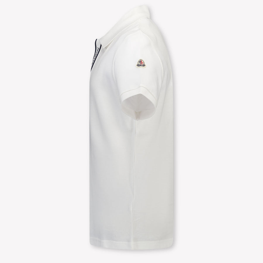 Moncler Kids Boys Polo In White