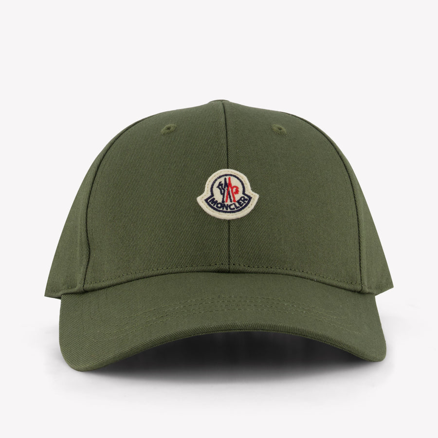 Moncler Kids Boys Cap In Olive Green