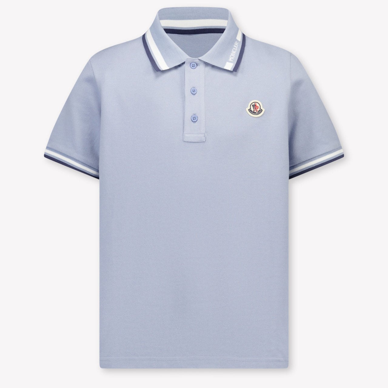 Moncler Kids Boys Polo In Light Blue