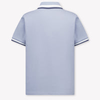 Moncler Kids Boys Polo In Light Blue