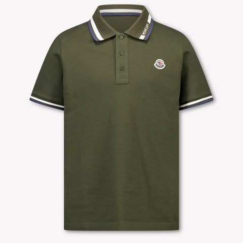 Moncler Kids Boys Polo In Army