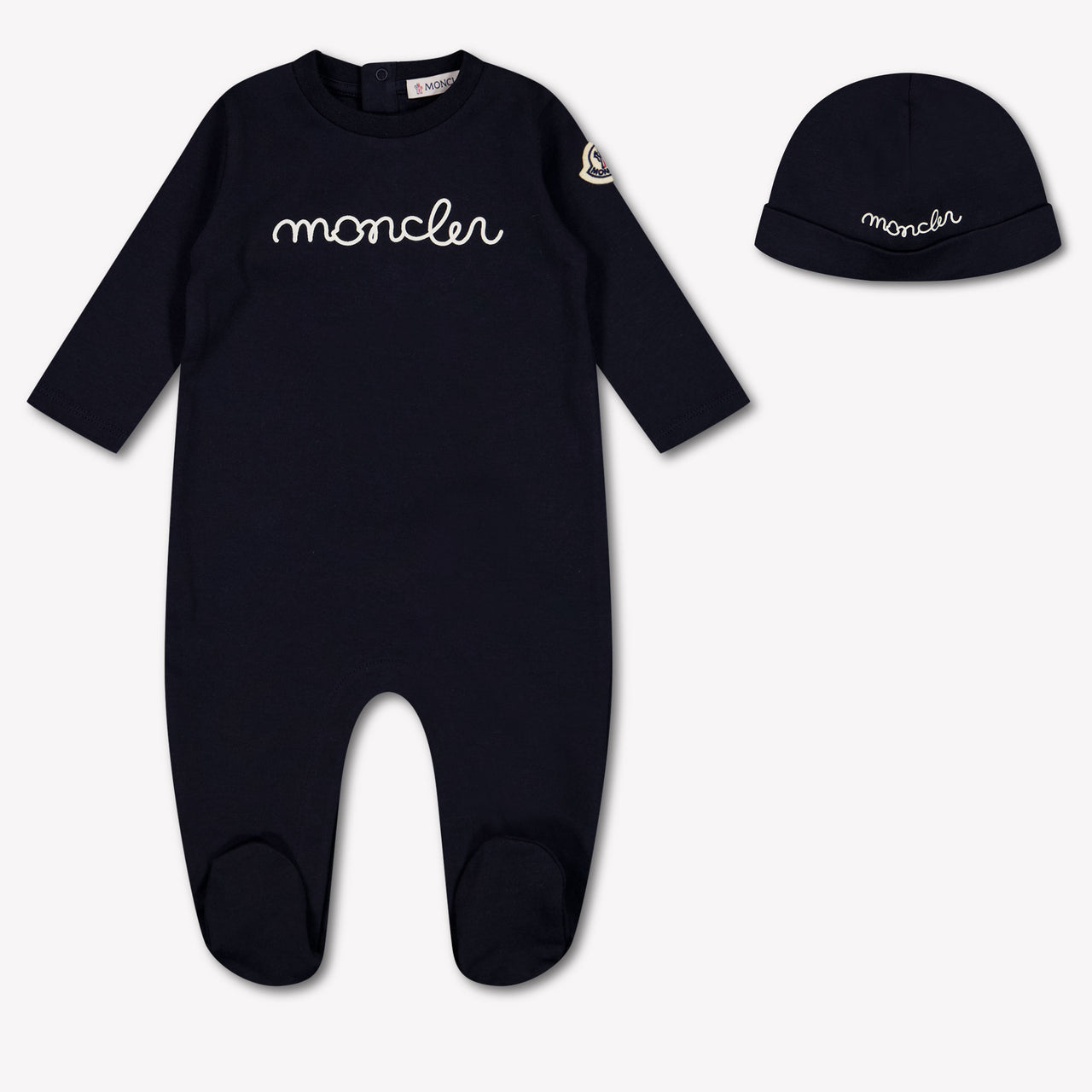 Moncler Baby Unisex Playsuit In Navy