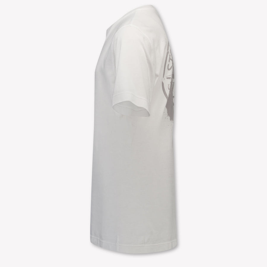 Stone Island Kinder Jongens T-Shirt In Wit