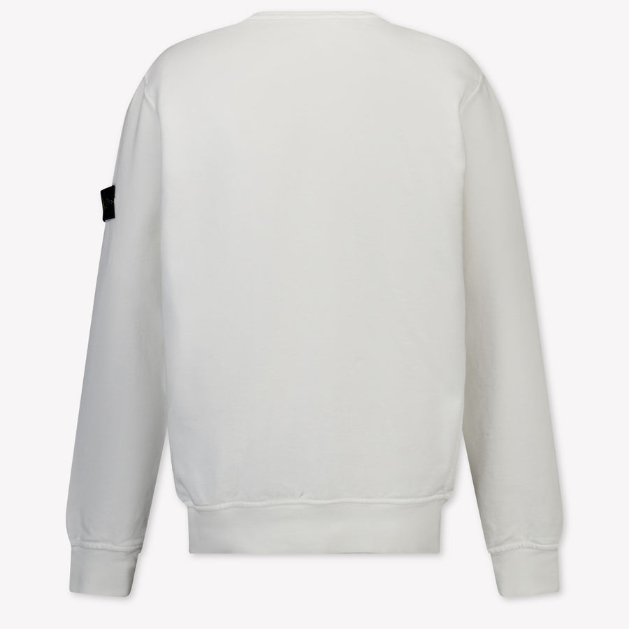 Stone Island Kids Boys Sweater In White
