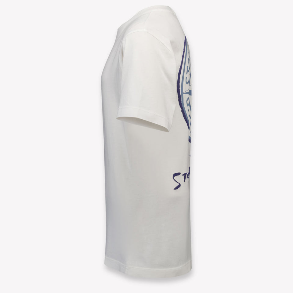 Stone Island Kinder Jongens T-Shirt In Wit