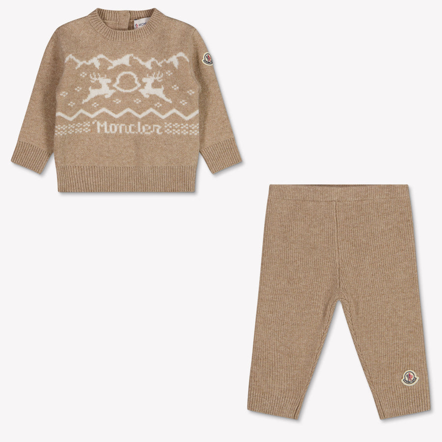 Moncler Baby Unisex Set in Beige