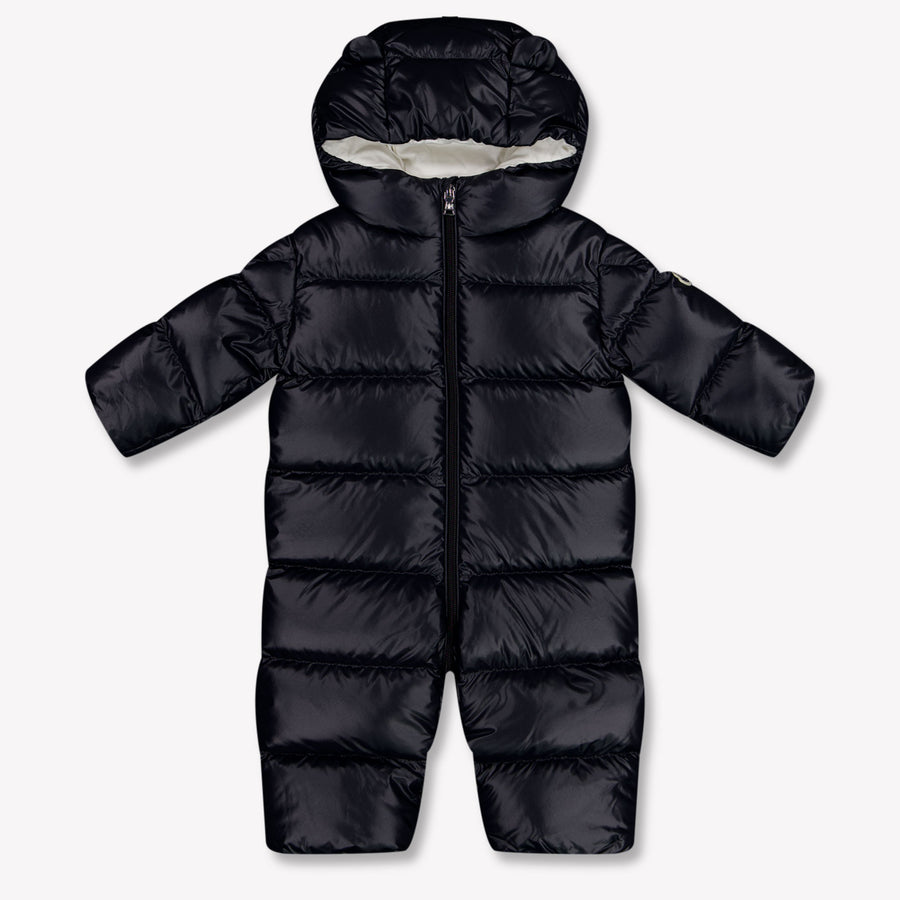 Moncler Alanie Baby Unisex Ski Suits In Navy