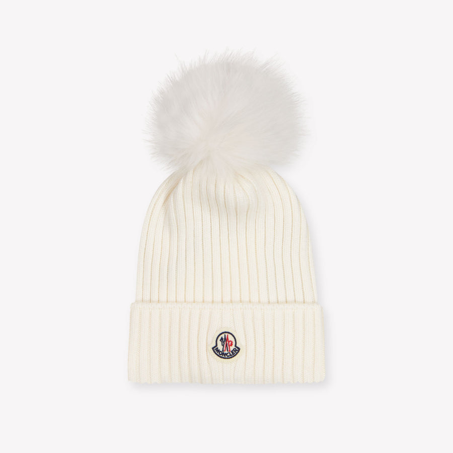 Moncler Kids Girls Hat In OffWhite