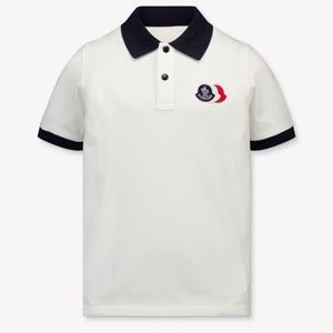 Moncler Kids Boys Polo In White