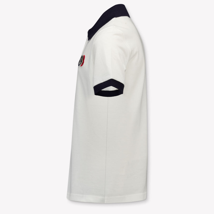 Moncler Kids Boys Polo In White