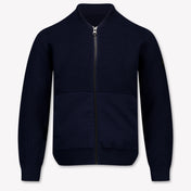 Stone Island Kids Boys Cardigan In Navy