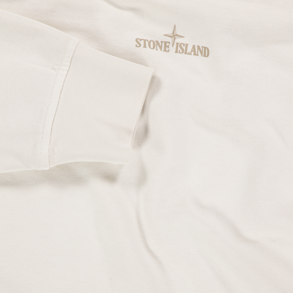 Stone Island Kids Boys Sweater In OffWhite