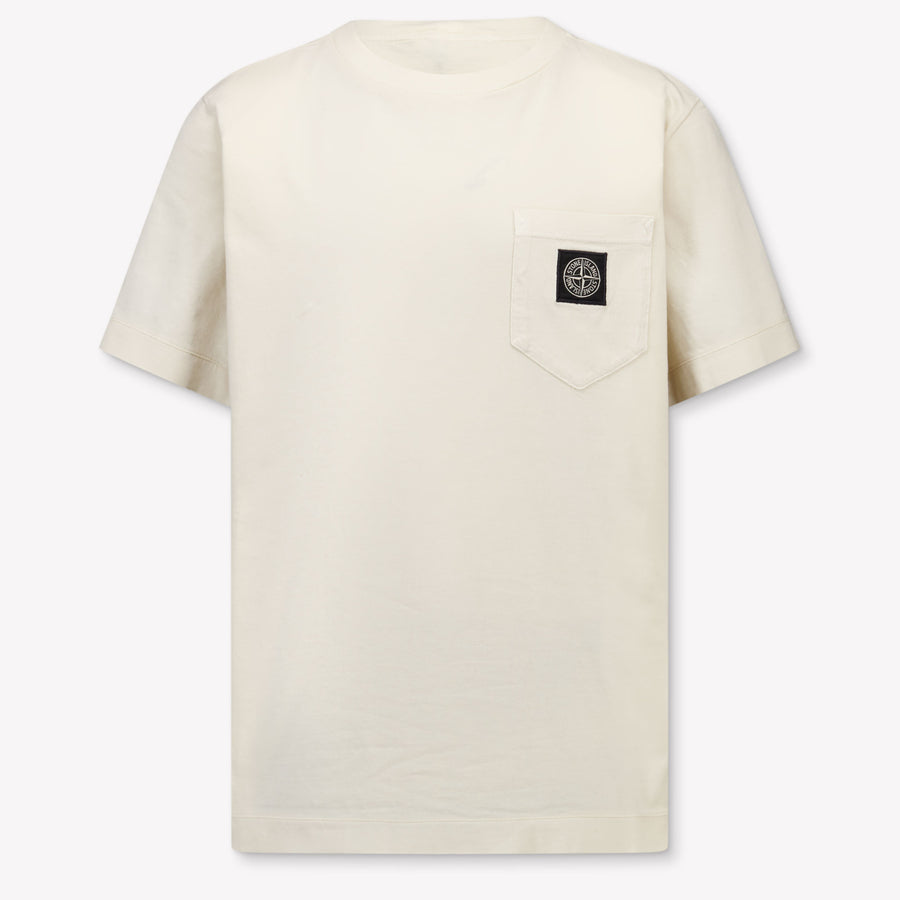 Stone Island Kids Boys T-Shirt In OffWhite