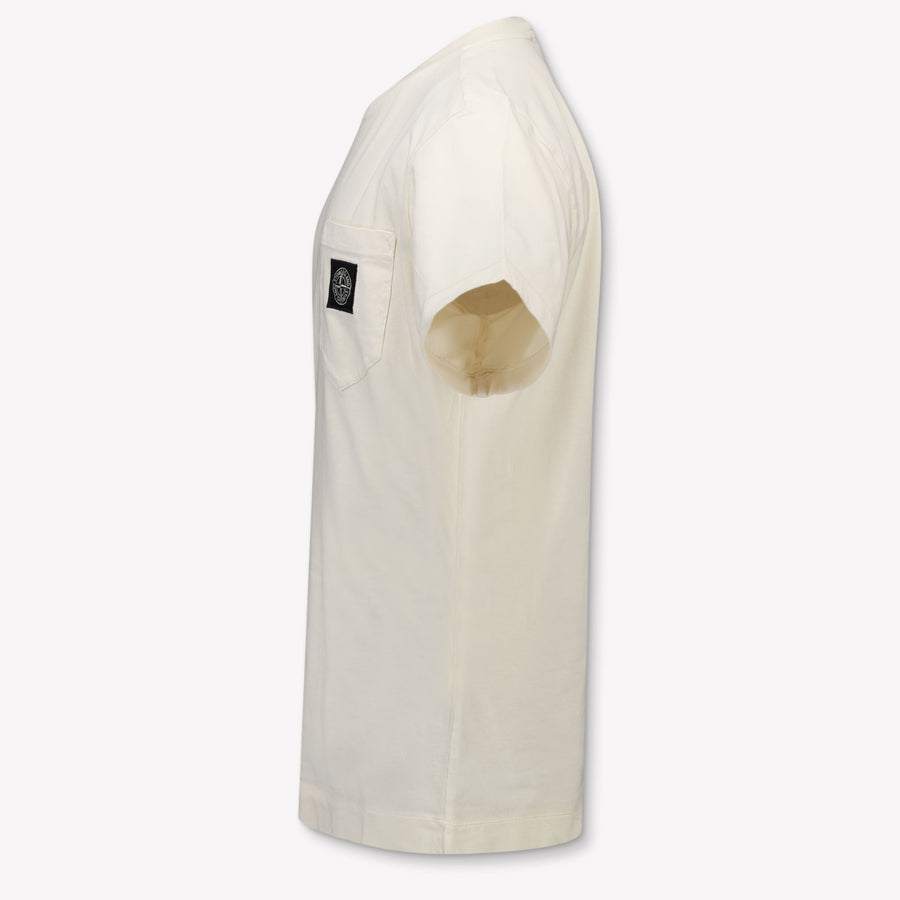 Stone Island Kids Boys T-Shirt In OffWhite