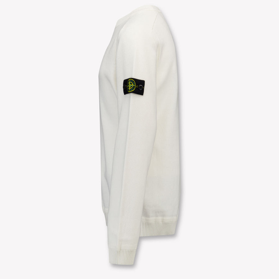 Stone Island Kids Boys Sweater In White