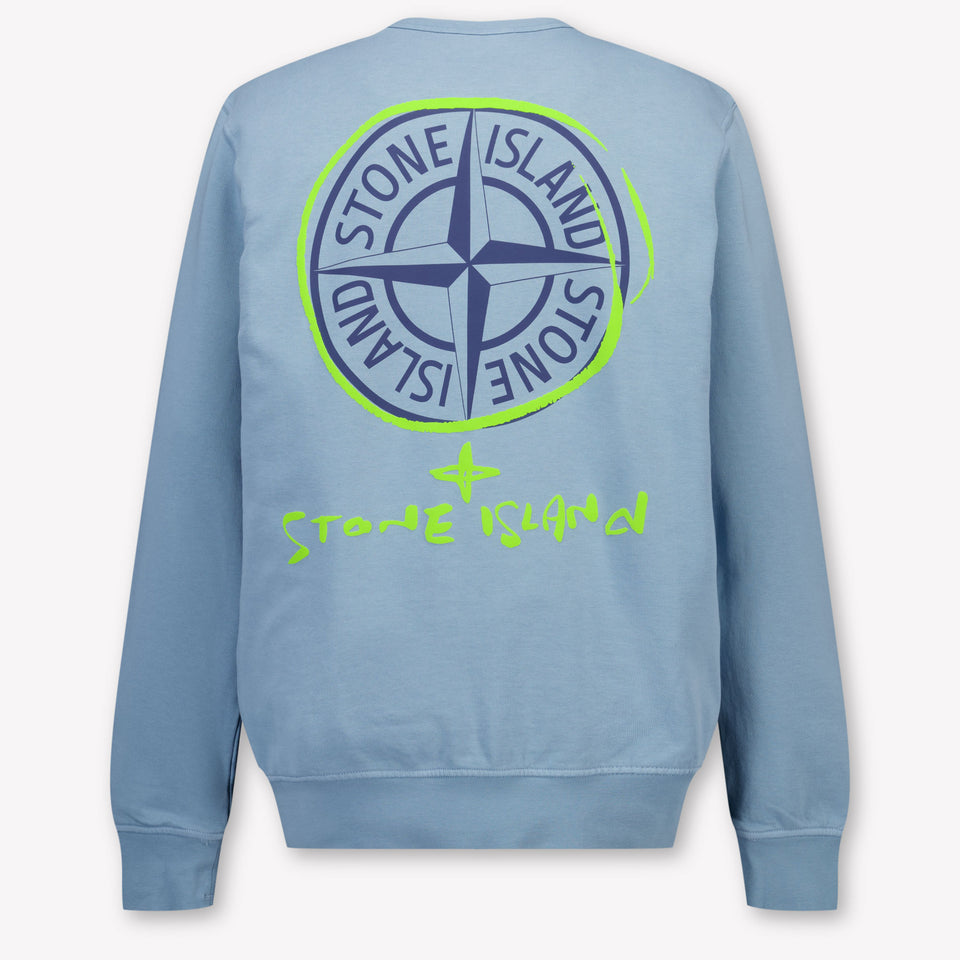 Stone Island Kinder Jongens Trui In Licht Blauw