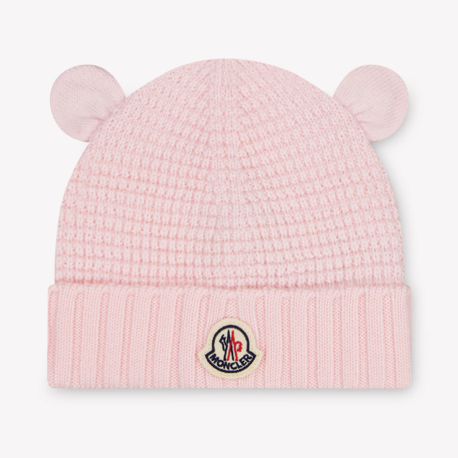 Moncler Baby Unisex Hat In Light Pink