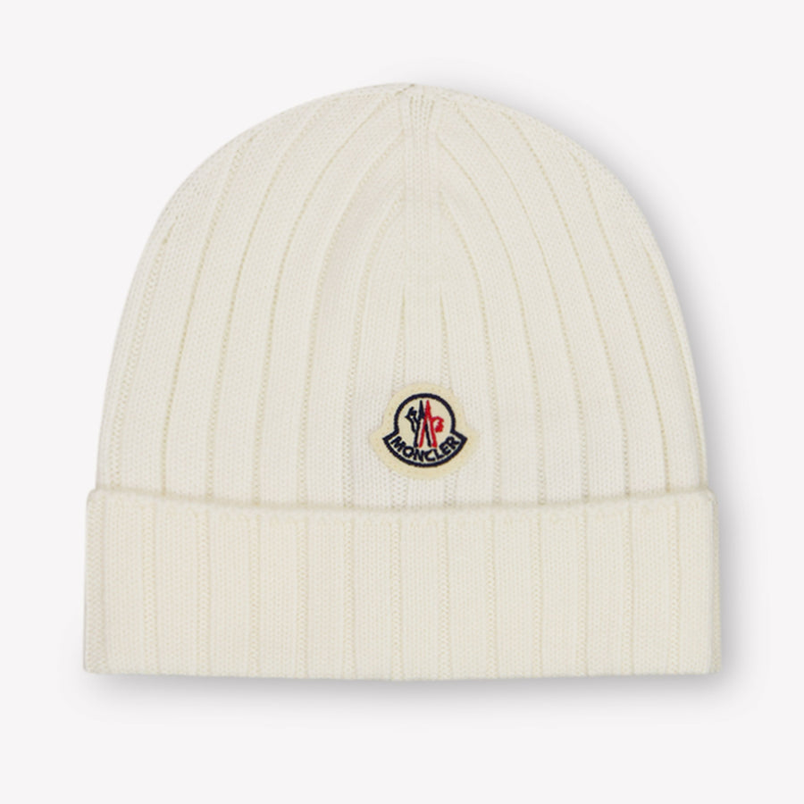 Moncler Baby Unisex Muts In Off White