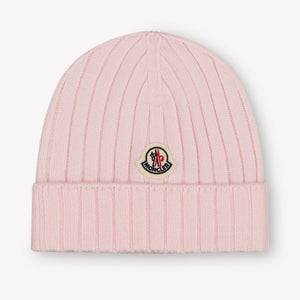 Moncler Baby Unisex Hat In Light Pink