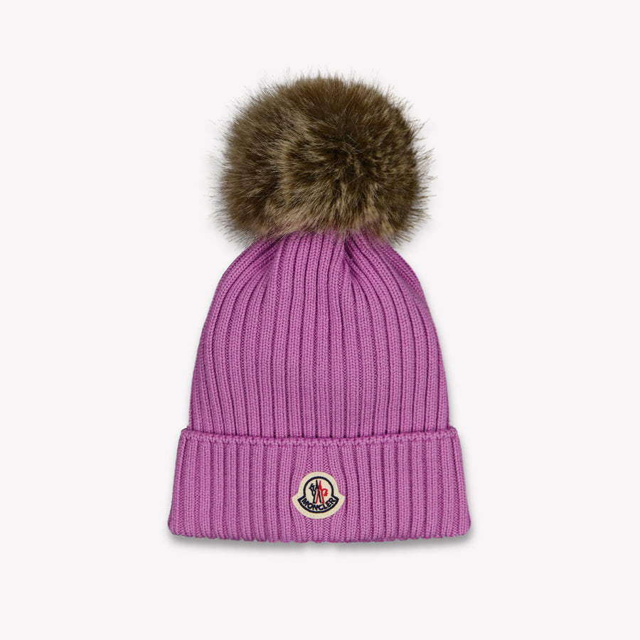 Moncler Girls Beanie in Purple