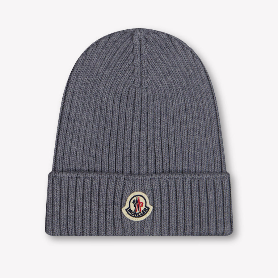 Moncler Boys Beanie in Grey