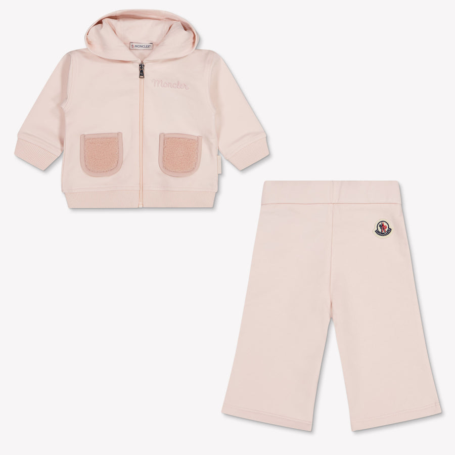 Moncler Baby Girls Tracksuit in Light Pink