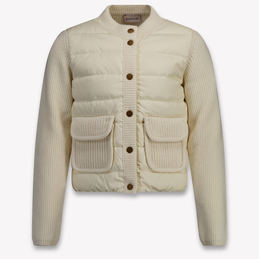 Moncler Girls Cardigan in Off-White
