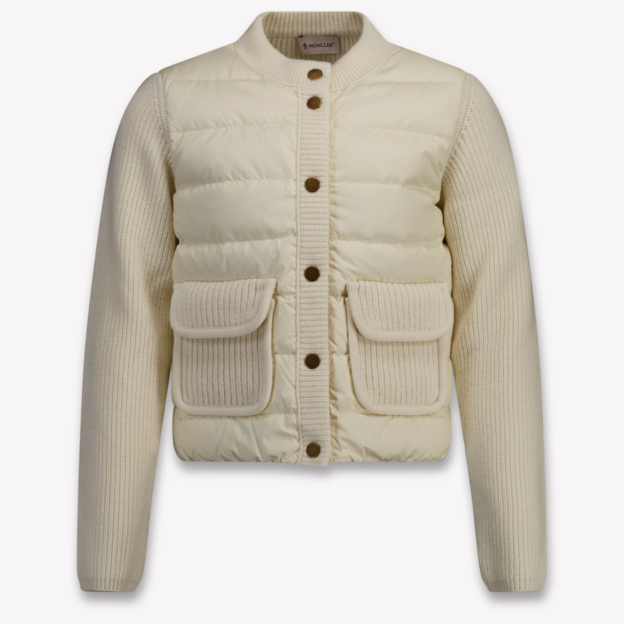 Moncler Kids Girls Cardigan In OffWhite