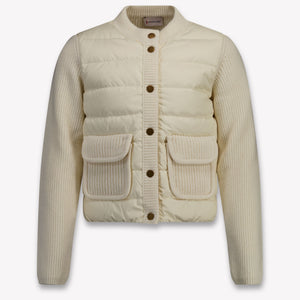 Moncler Kids Girls Cardigan In OffWhite