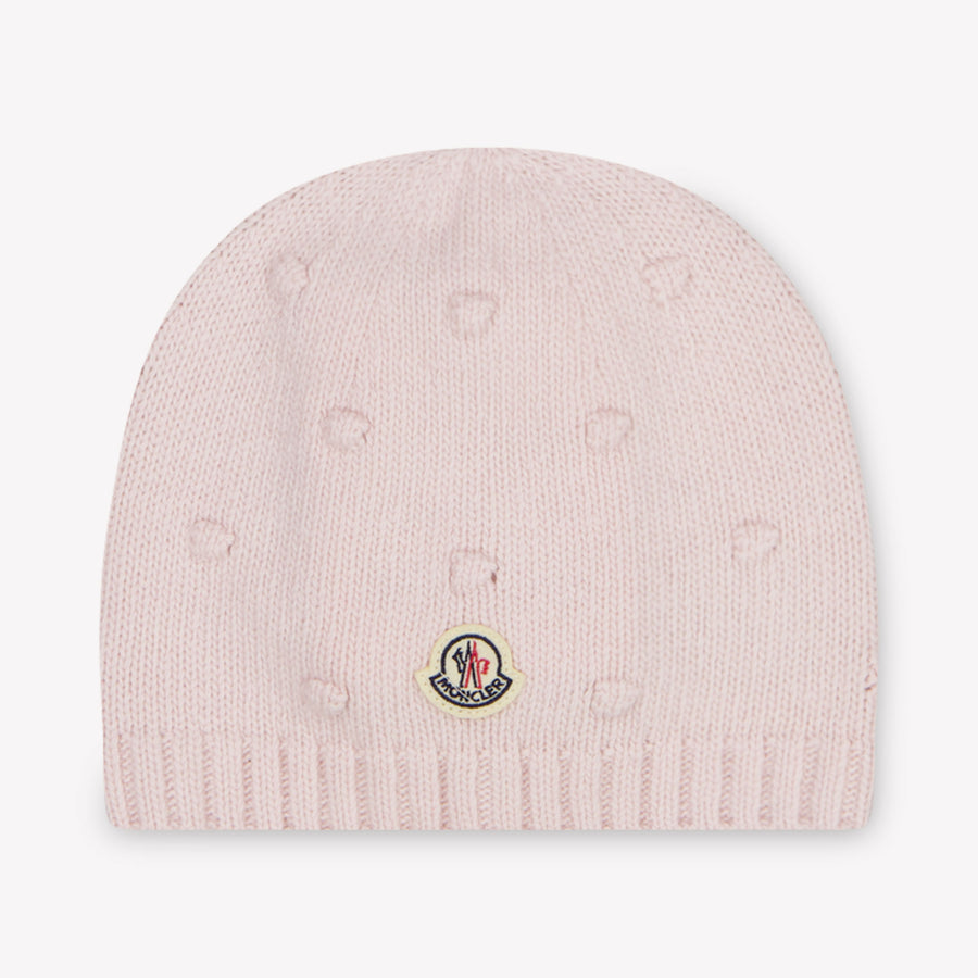 Moncler Baby Girls Beanie in Light Pink