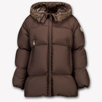 Moncler Duilla Kids Girls Winter Coat In Dark Brown