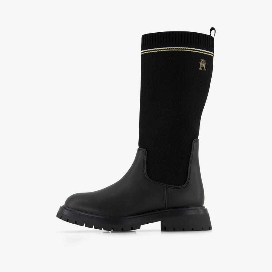Tommy Hilfiger Kids Girls Boots In Black