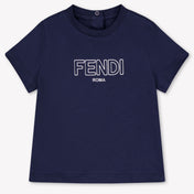 Fendi Baby Jongens T-Shirt In Navy