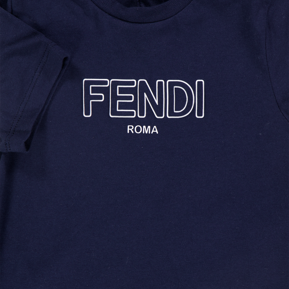 Fendi Baby Boys T-Shirt In Navy