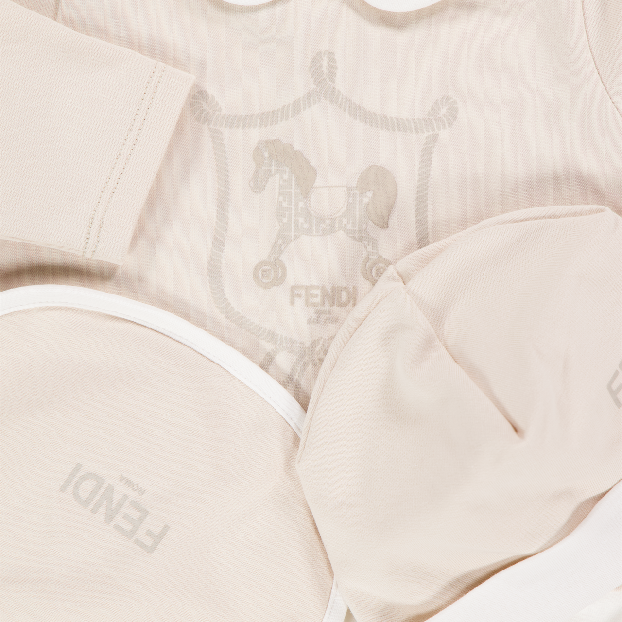 Fendi Baby Unisex Playsuit In Light Beige