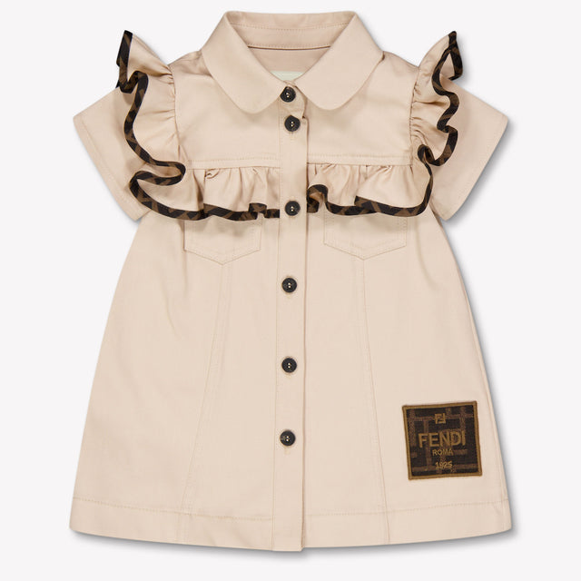 Fendi Baby Girls Dress In Beige