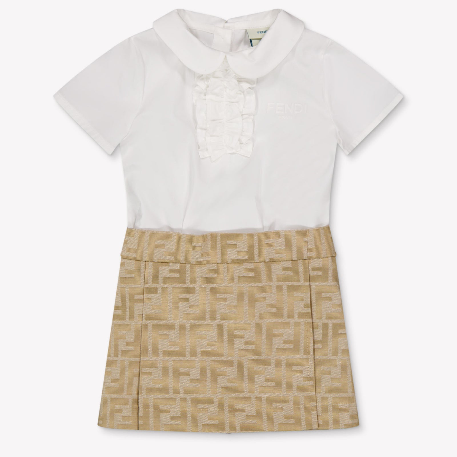 Fendi Baby Girls Dress In Beige
