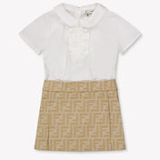 Fendi Baby Girls Dress In Beige