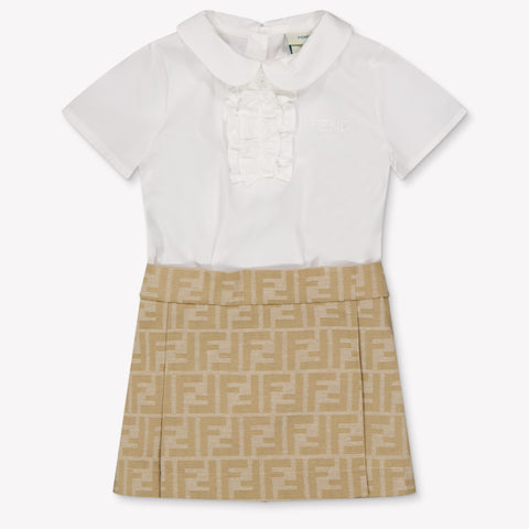 Fendi Baby Girls Dress In Beige