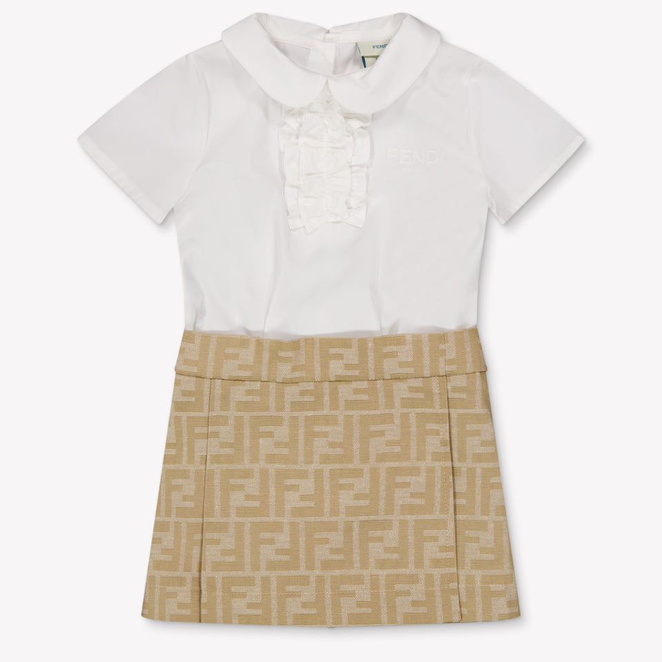 Fendi Baby Girls Dress In Beige