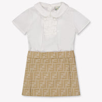 Fendi Baby Meisjes Jurk In Beige